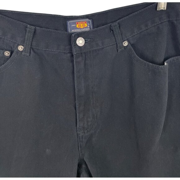 Route 66 Mens Size 34 Black Denim Shorts 100% Cotton 34x10 - Picture 2 of 6